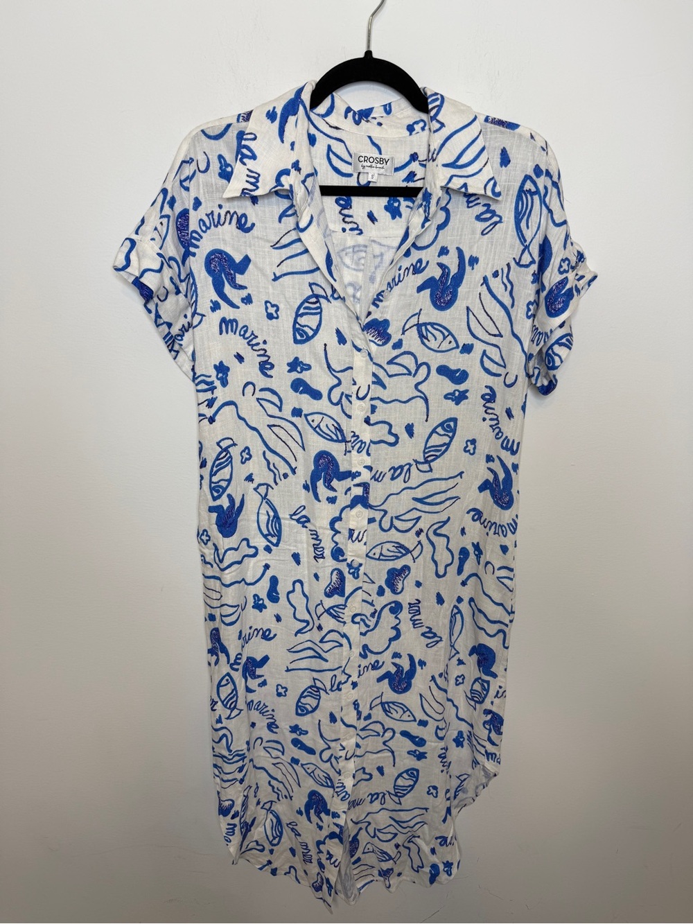 Crosby by Mollie Burch Fish Midi Dress S - Picture 2 of 5